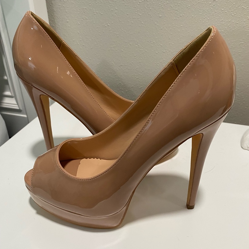 Chic Nude Peep-Toe Heels